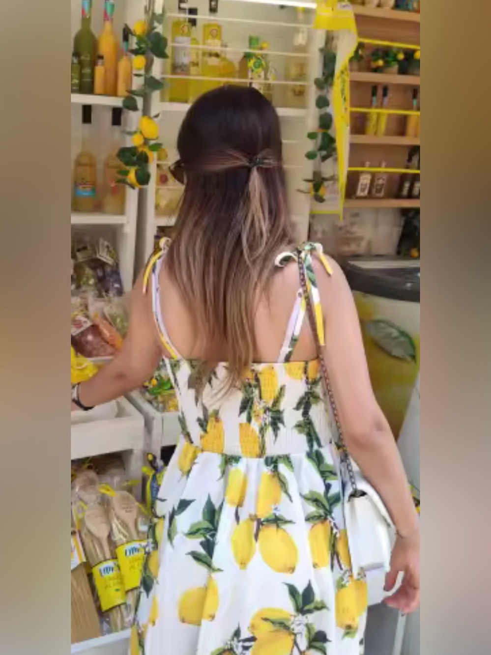 NEW Life and Lemons Women’s White Lemon Print Tie-Shoulder Sundress - Picture 3 of 4